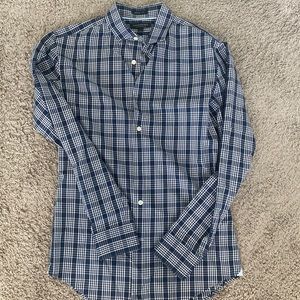 Banana Republic Grant Fit (slim) sz Small Blue Checkered Button Up